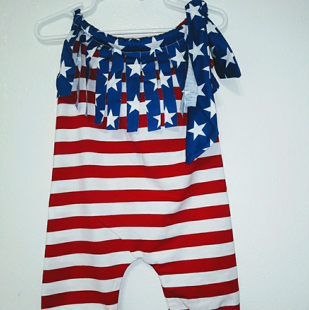 2T Handmade 4th of July Harem Romper